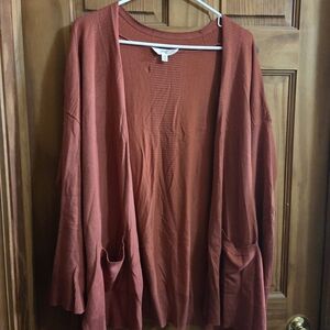 Terra & Sky Women's Rust Open Cardigan